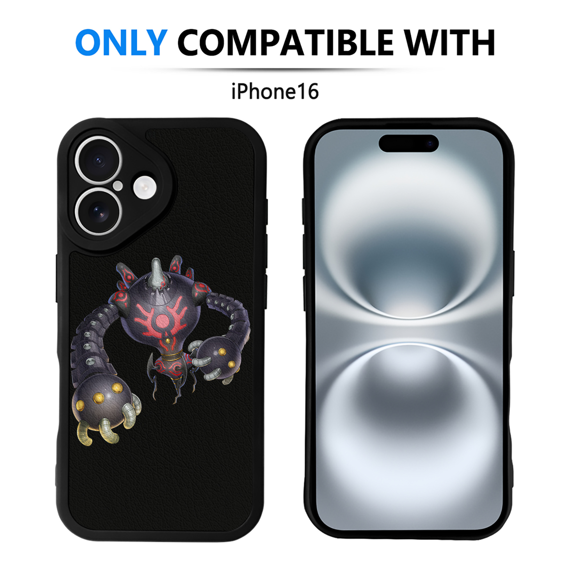 （画像用） 遊☆戯☆王 Yu-Gi-Oh! 【iPhone 16シリーズ対応】シリコンスマホケース（レザー調） 材質：シリコン